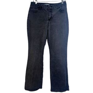 Chicos Platinum Denim Faded Black Ultimate Fit Barely Flare Leg Jeans 1.5 (10)